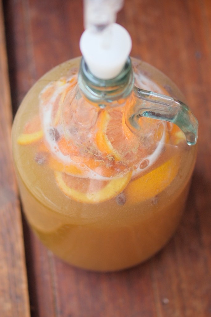 orange mead in carboy or demijohn
